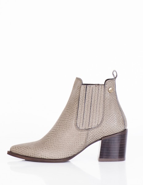 Botin Lisboa Serpiente Taupe