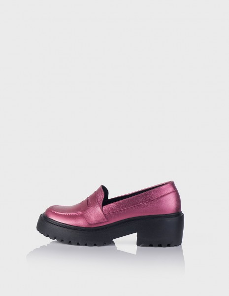 Mocasin Mady Cuero Magenta