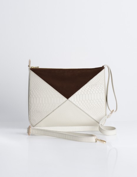 BOLSO TRIANGOLI ANTE  PITON CANELA  BEIGE