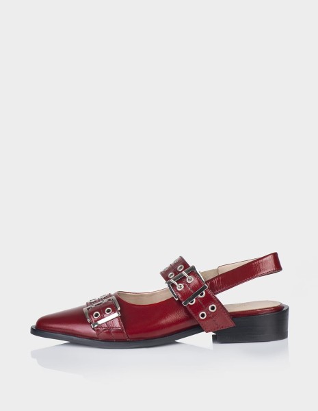 Zapato Slingback Stefania Brillant  Rojo