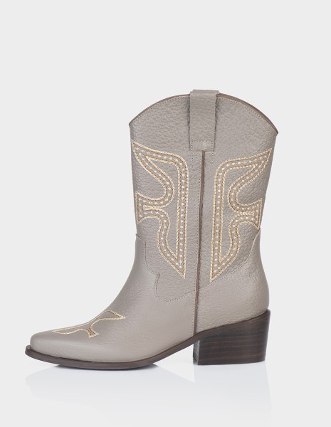 Bota Texana Desire Cuero Gris