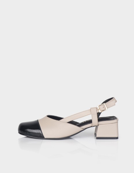 Zapato Slingback Kora Negro X Pardo