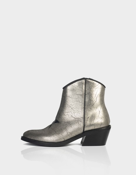 Botin Andromeda Cuero Plomo * Negro