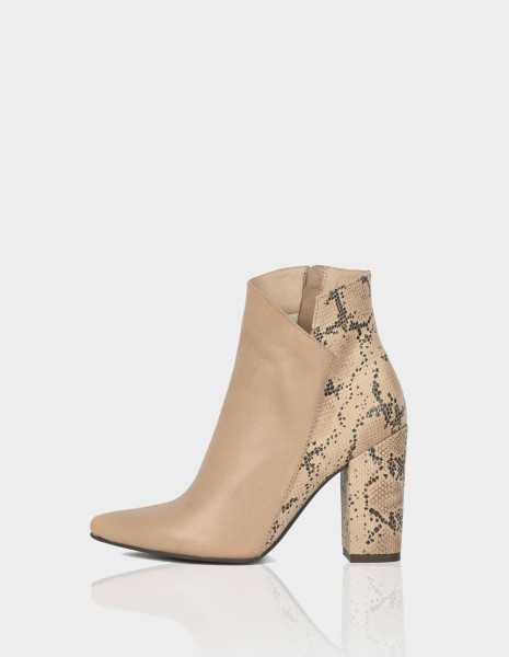 Botin Mahon Cuero Almendra x Beige