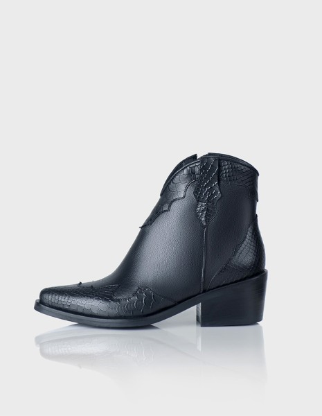 Botin Texano San Antonio Cuero Negro