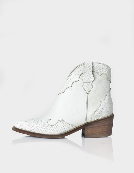 Botin Texano San Antonio Cuero Beige