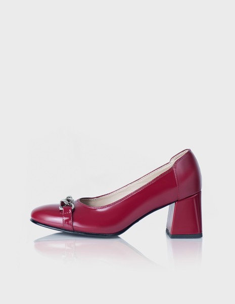 Zapato Evora en Cuero Charol Burgundi