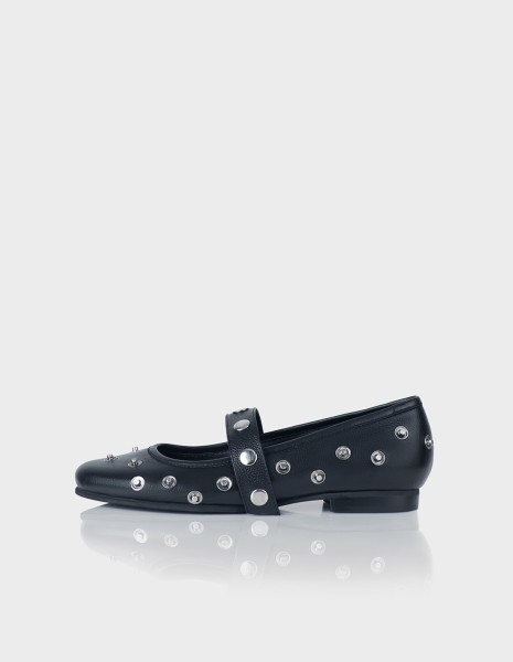 Zapato Bailarina Allegra Cuero Negro