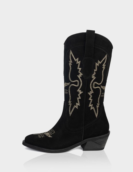 Bota Alada Gamuza Negro