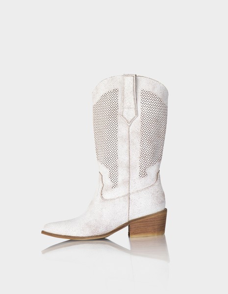 Bota Texana Tijuana Craquel Blanco