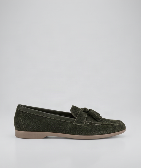 Mocasin Taro Gamuza Verde Oliva
