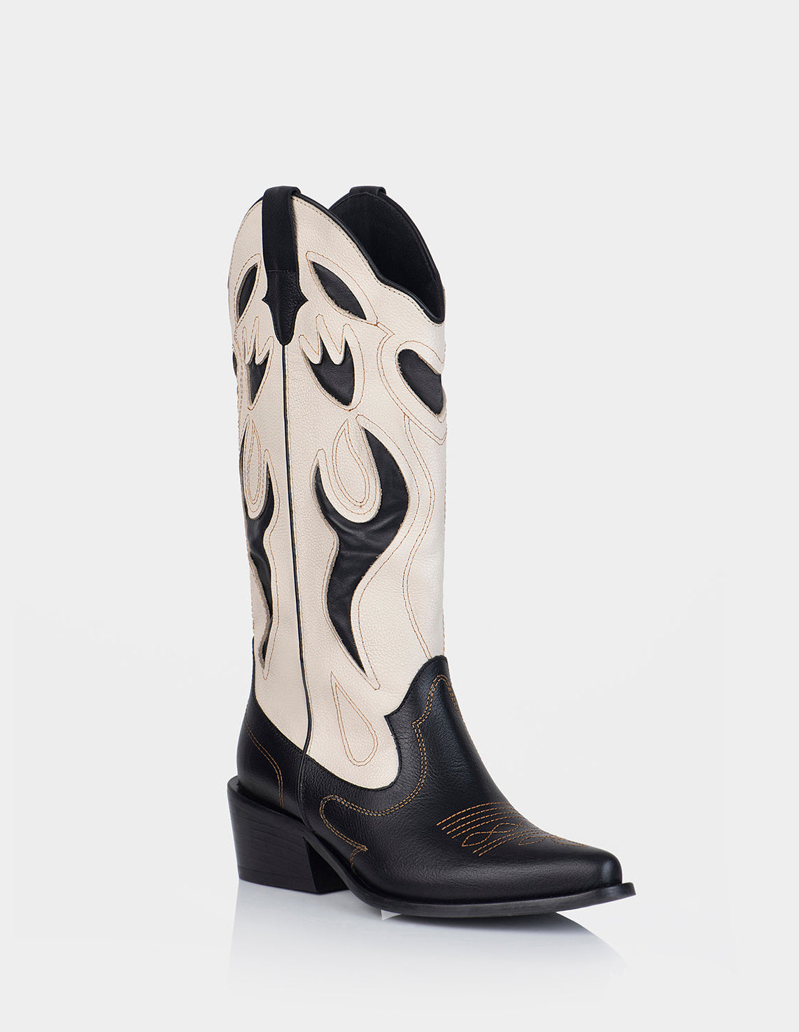 Bota Doroti Negro X Beige