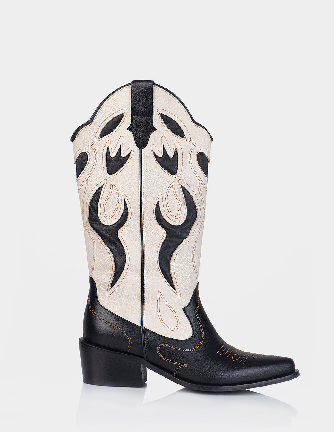 Bota Doroti Negro X Beige