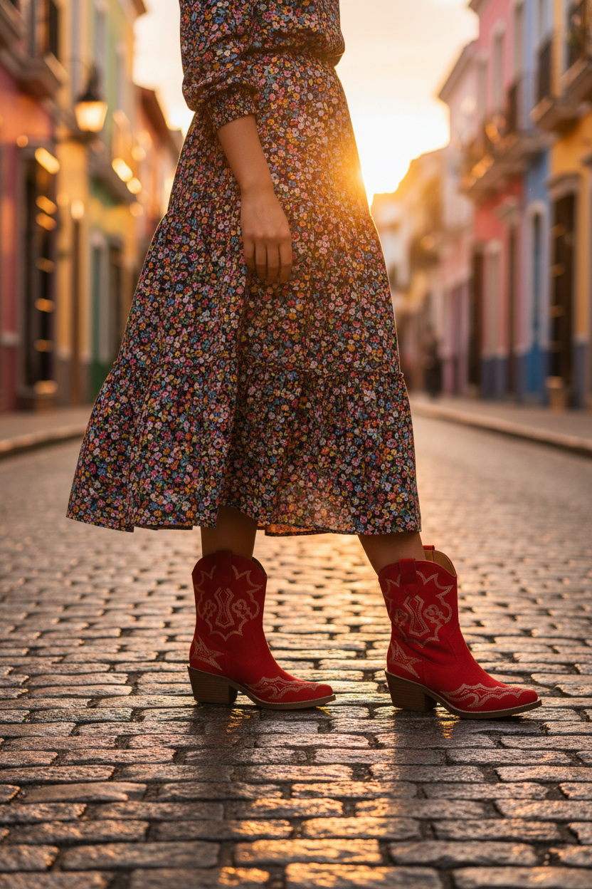 Texana Jerez Gamuza Rojo