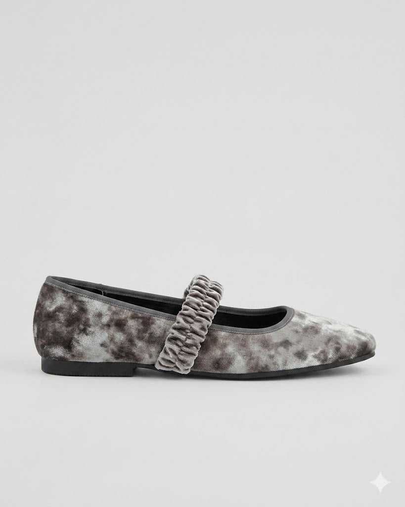 Baleta  belen Terciopelo Gris