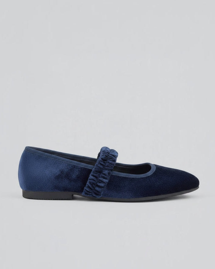 Baleta Belen Terciopelo Azul