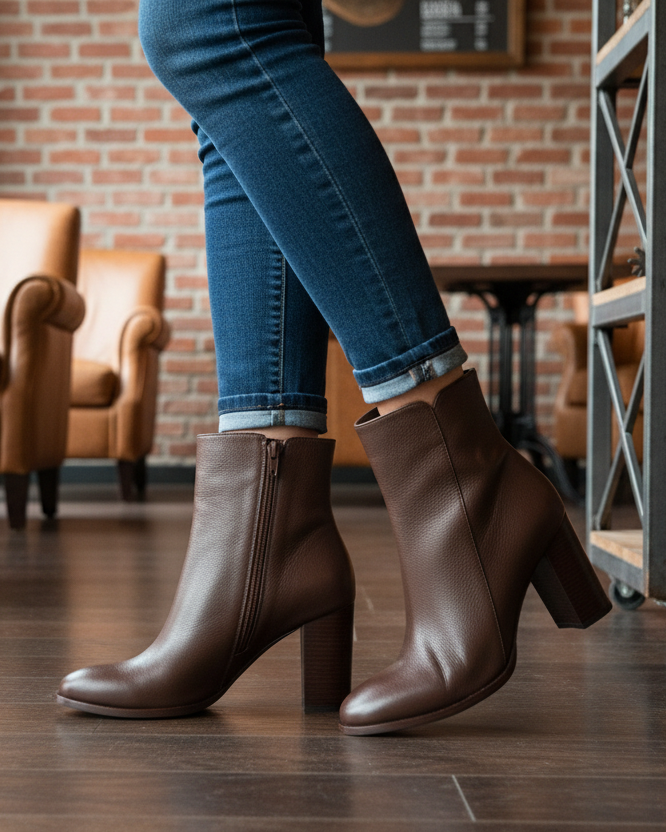 Botin Pamela Cuero Cafe