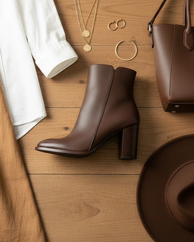 Botin Pamela Cuero Cafe