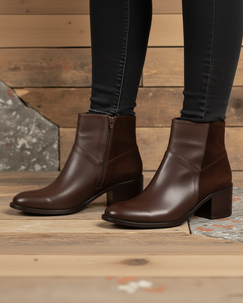 Botin Bianca Cuero cafe