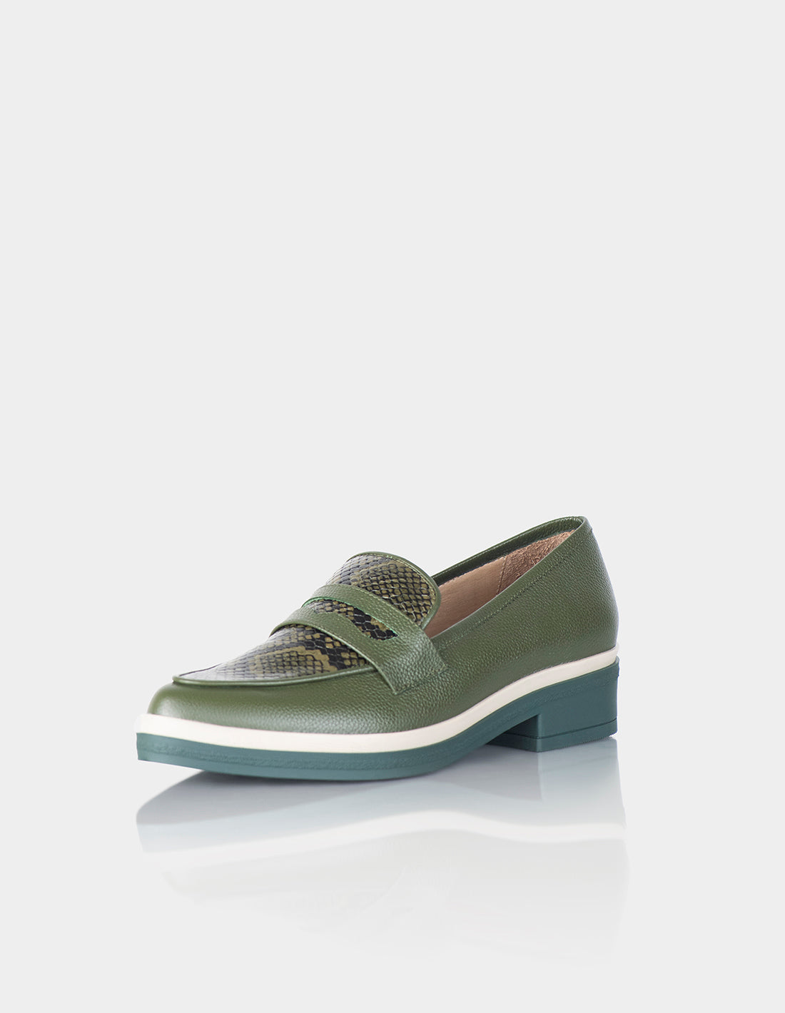Mocasin Andaluza Cuero verde