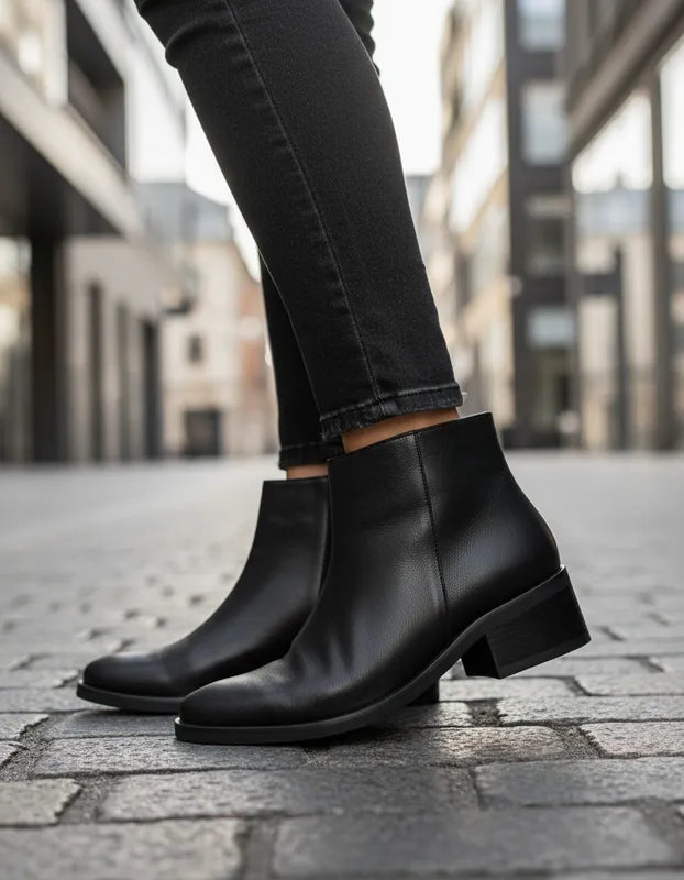 Botin Aitanna Cuero Negro