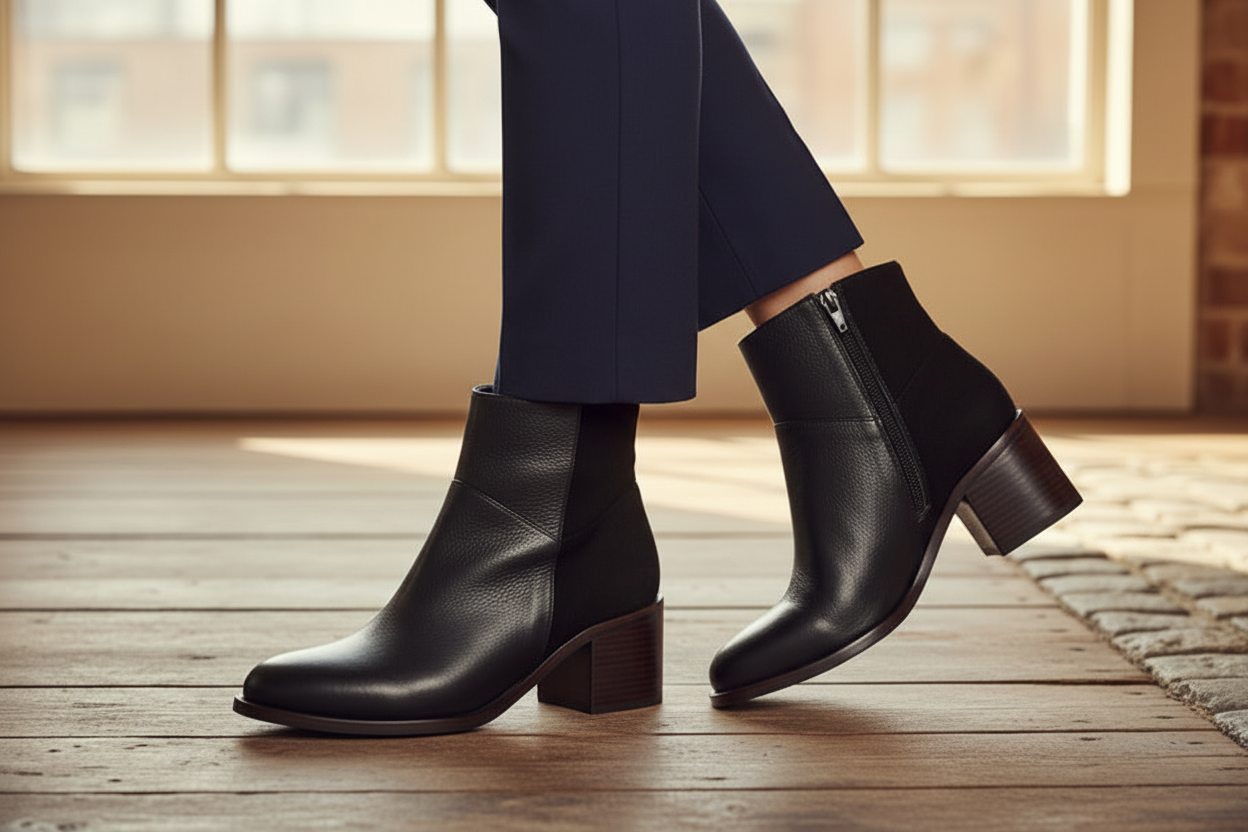 Botin Bianca Cuero Azul