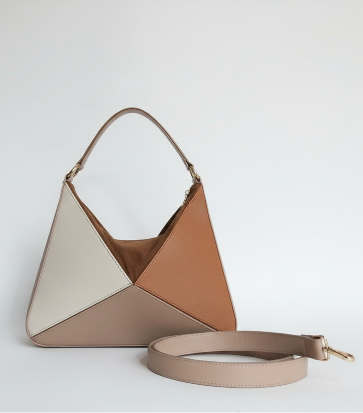 BOLSO TRIANGOLI NUDE X BEIGE X MIEL