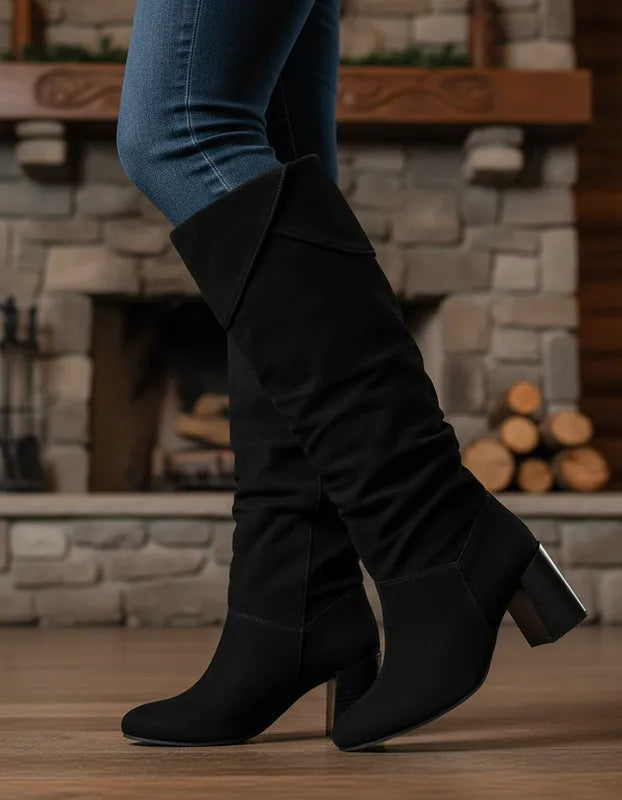 Bota Berna Cuero Ante Negro