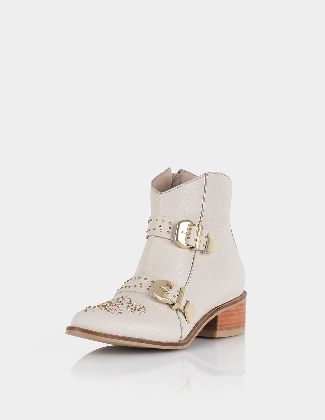Botin Cizma Cuero Beige