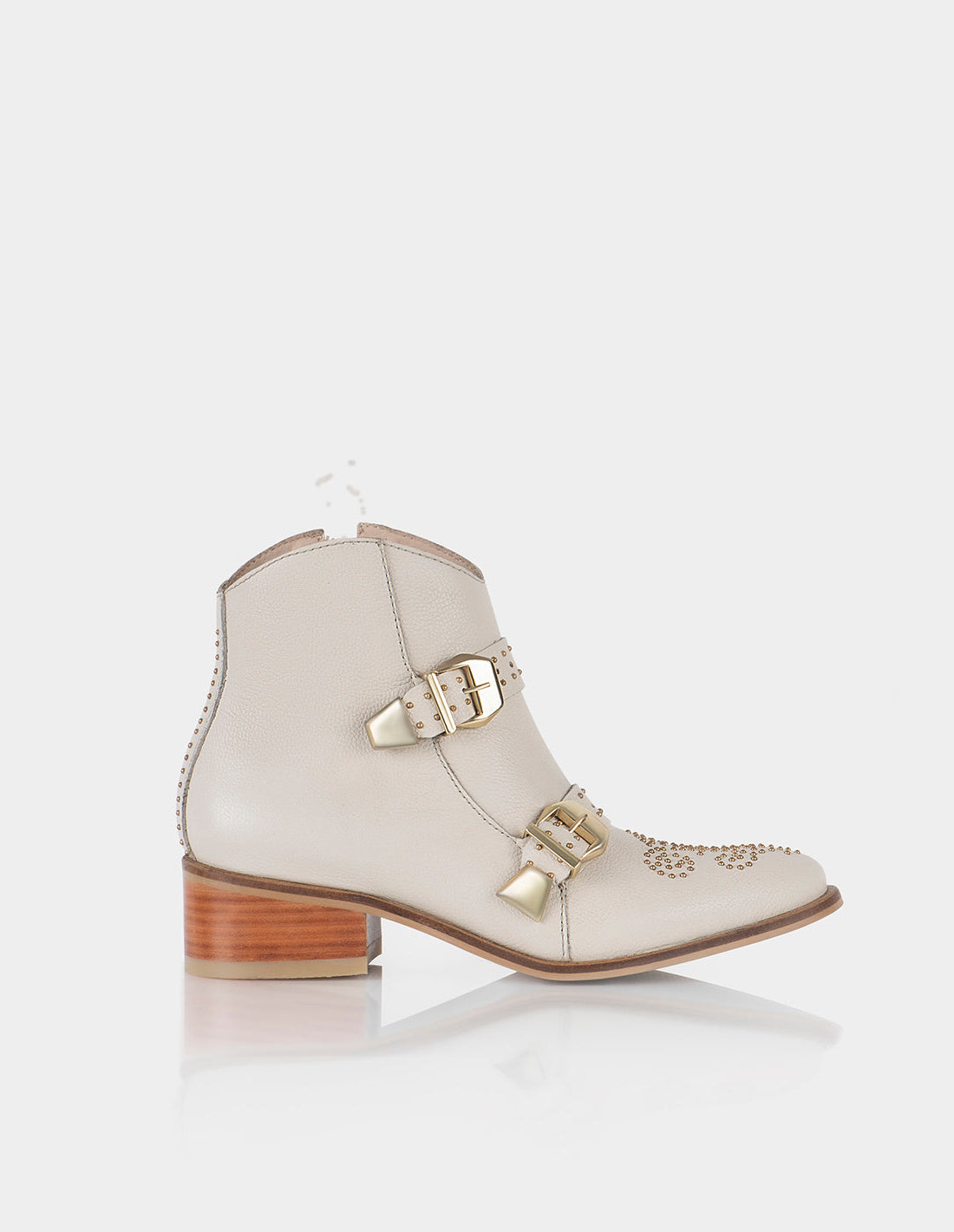 Botin Cizma Cuero Beige