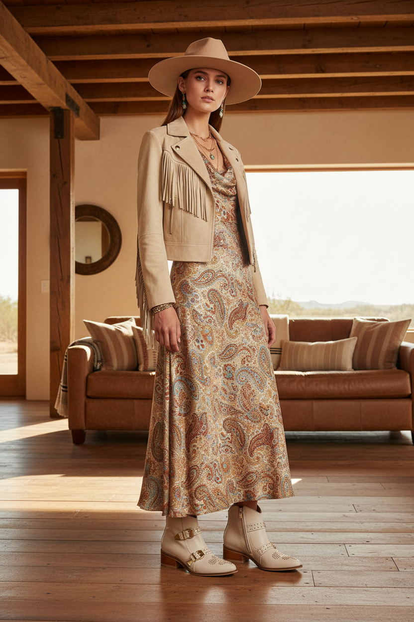 Botin Cizma Cuero Beige