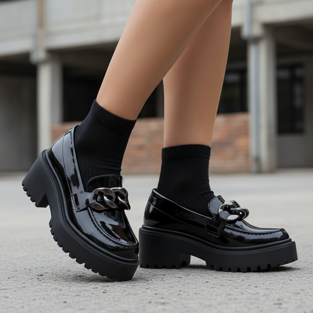 Mocasin Cloe Charol Negro