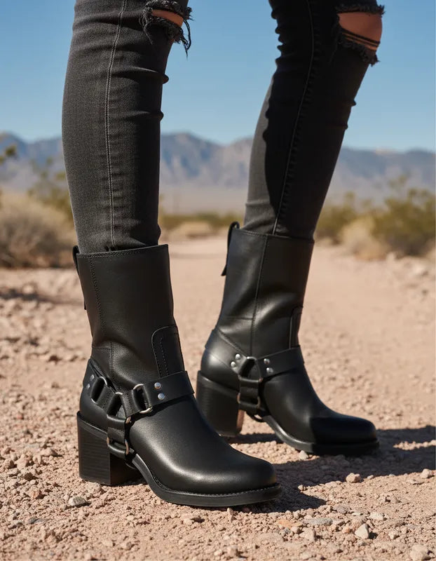 Botin Biker Camil Rockland Negro