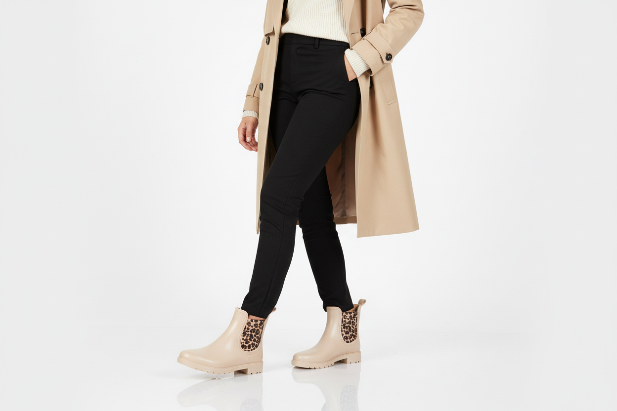 Botin de Lluvia Drizzle Beige X Animal Print
