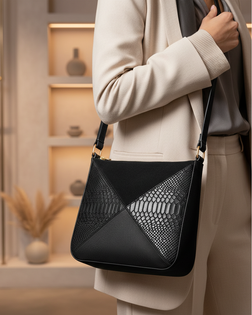 BOLSO TRIANGOLI NEGRO X NEGRO