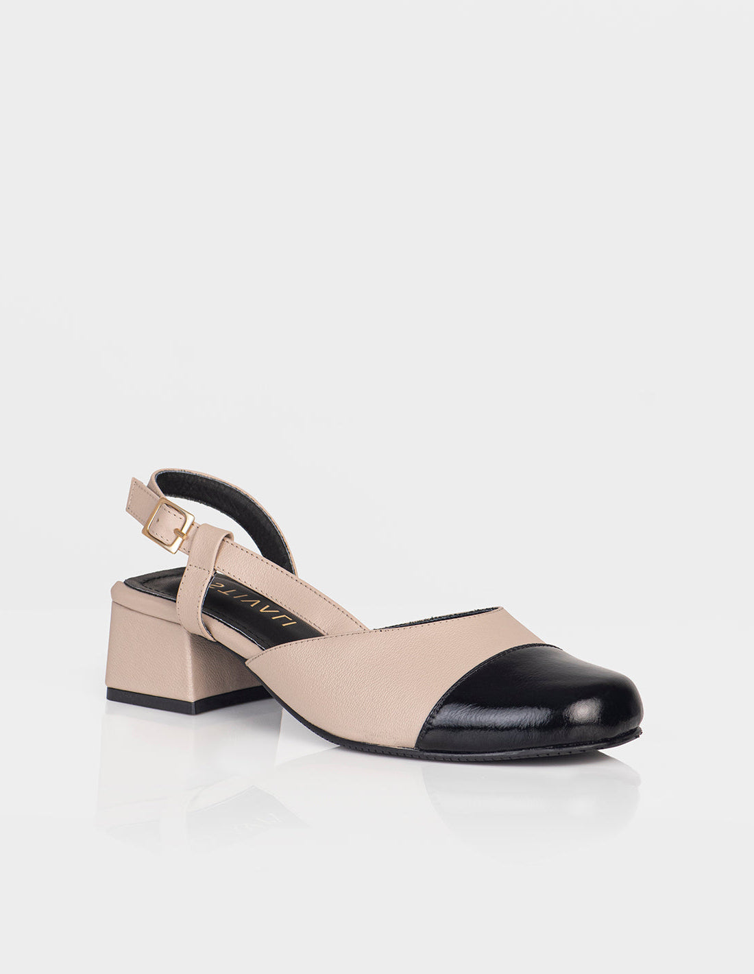 Zapato Slingback Kora Negro x pardo