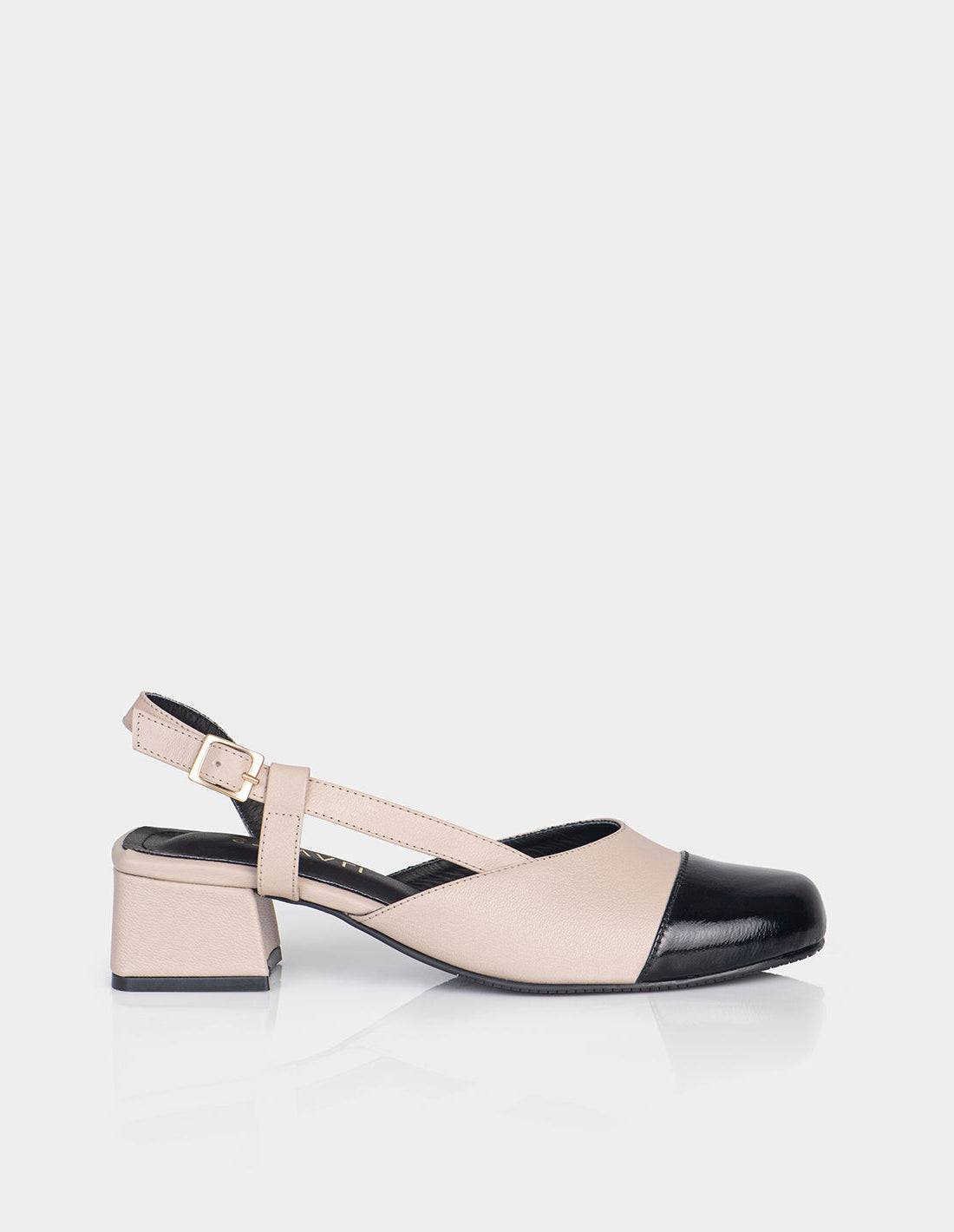 Zapato Slingback Kora Negro x pardo