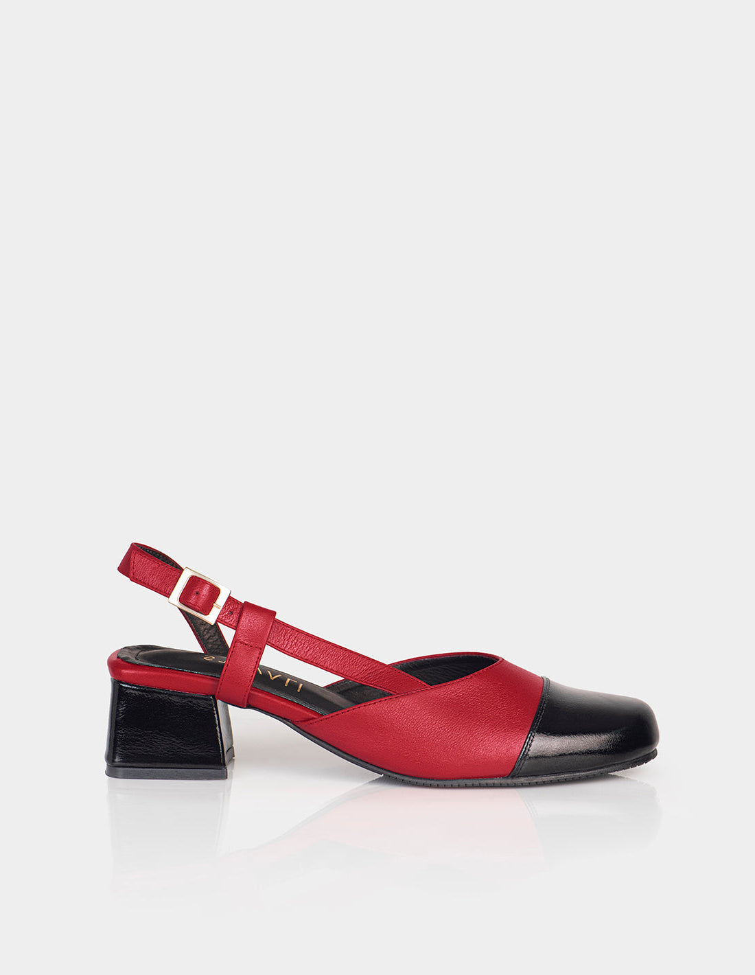 Zapato Slingback Kora Negro x Rojo