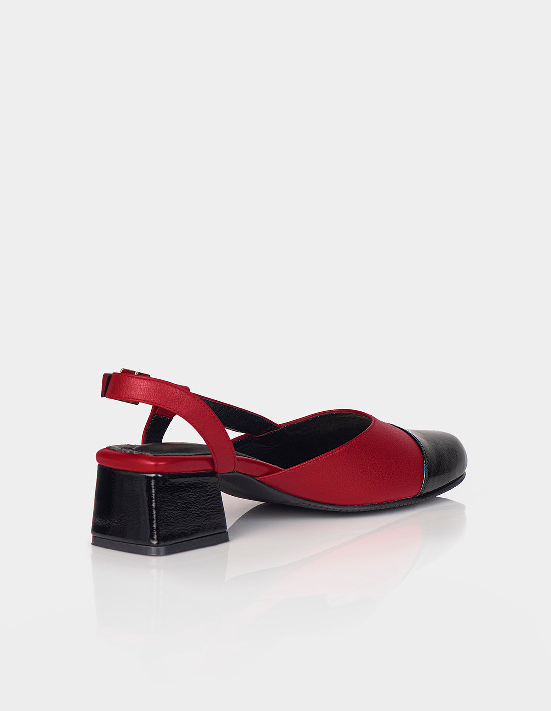 Zapato Slingback Kora Negro x Rojo