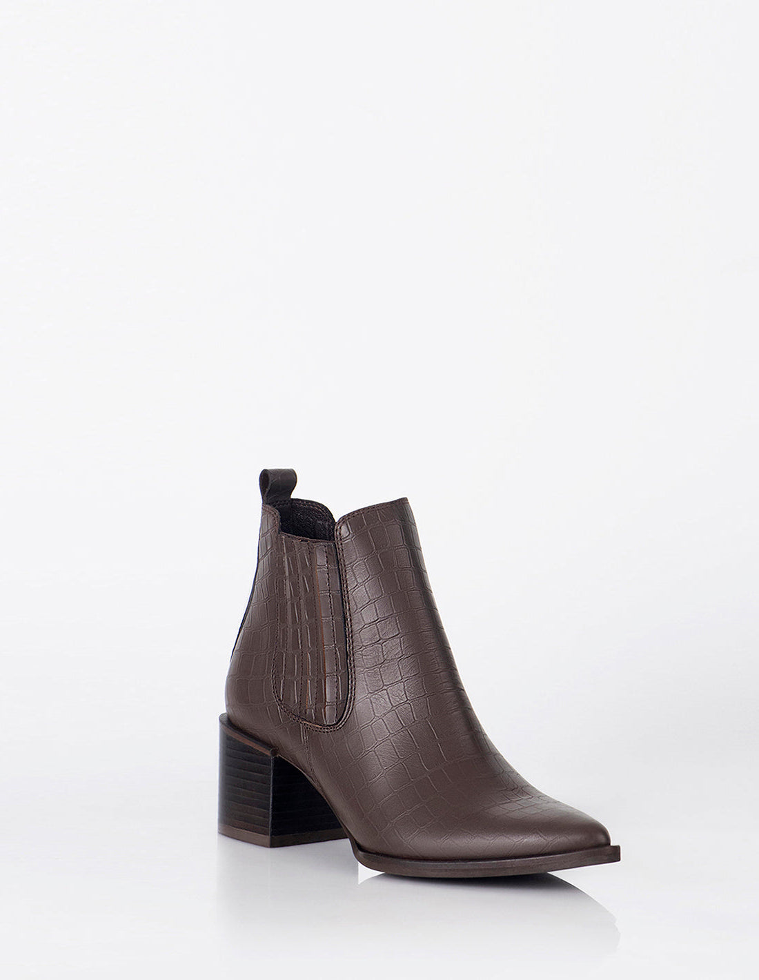 Botin Lisboa en cuero croco Cafe