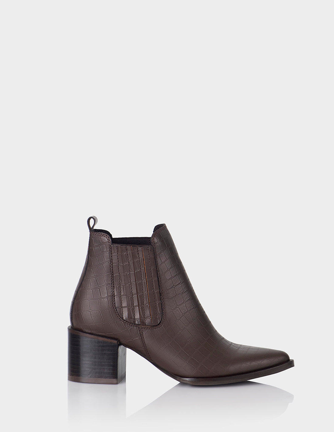 Botin Lisboa en cuero croco Cafe