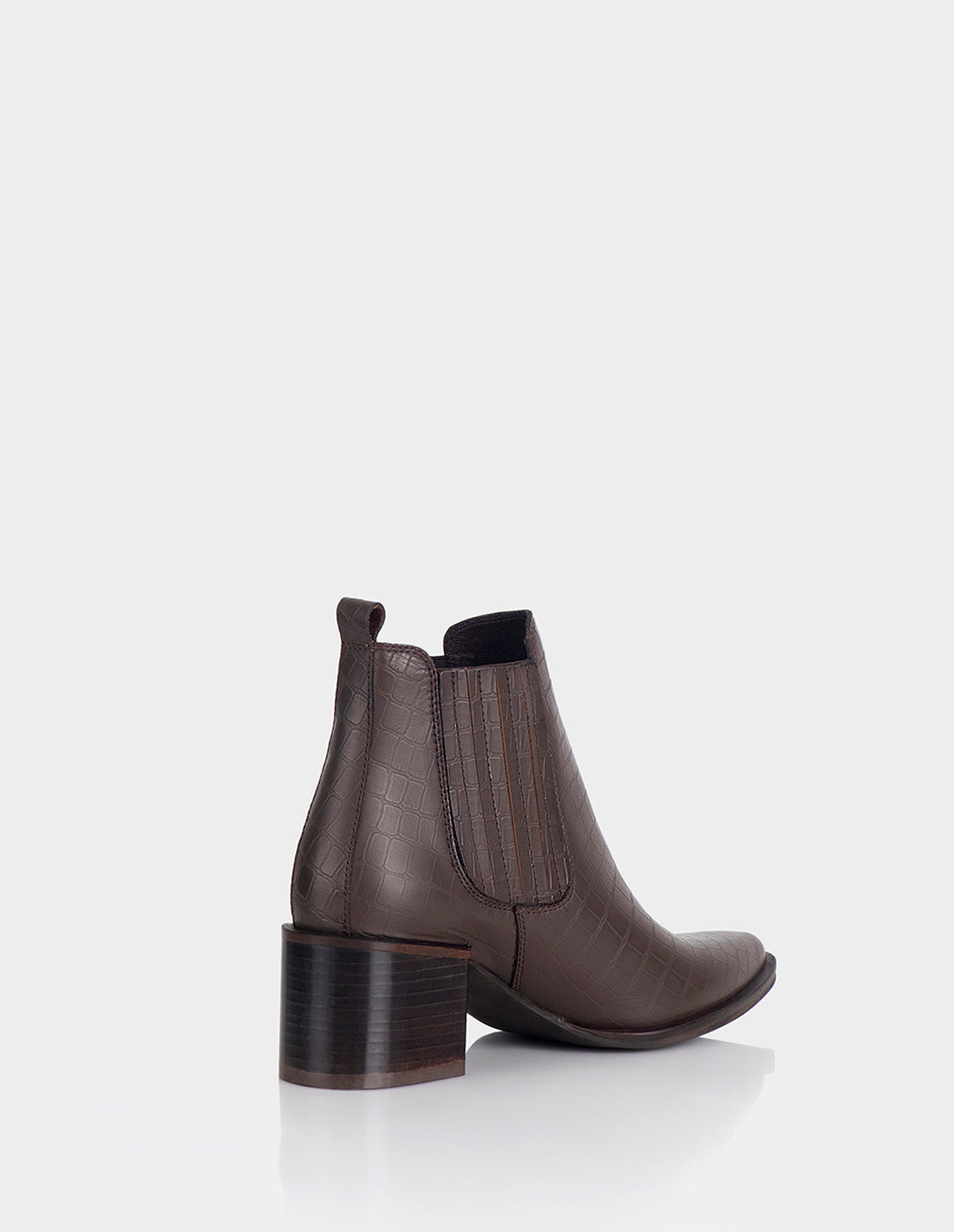 Botin Lisboa en cuero croco Cafe