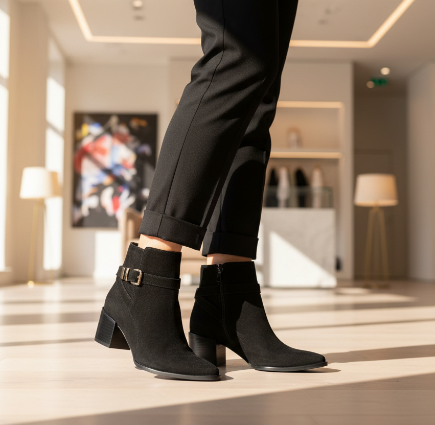 Botin Lory Gamuza Negro