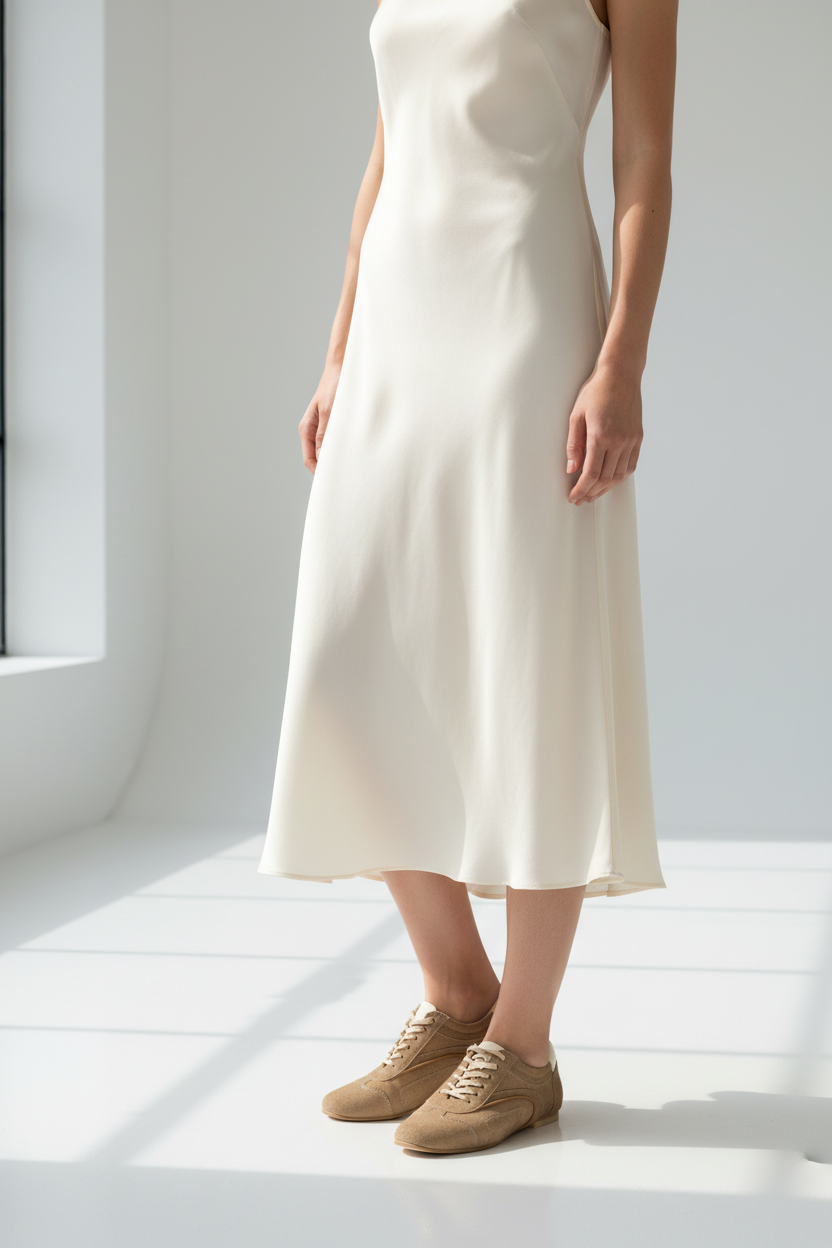 Mia Sneaker Gamuza Almendra Beige