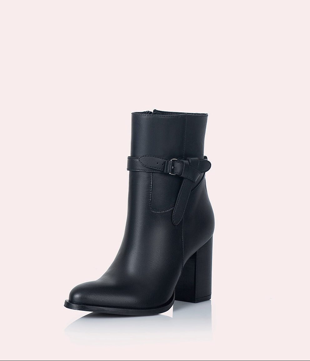 Botin Paloma Cuero Negro