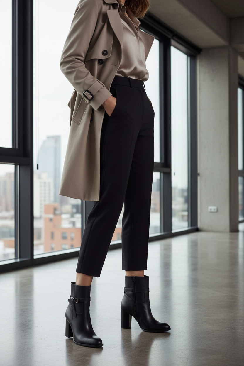 Botin Paloma Cuero Negro