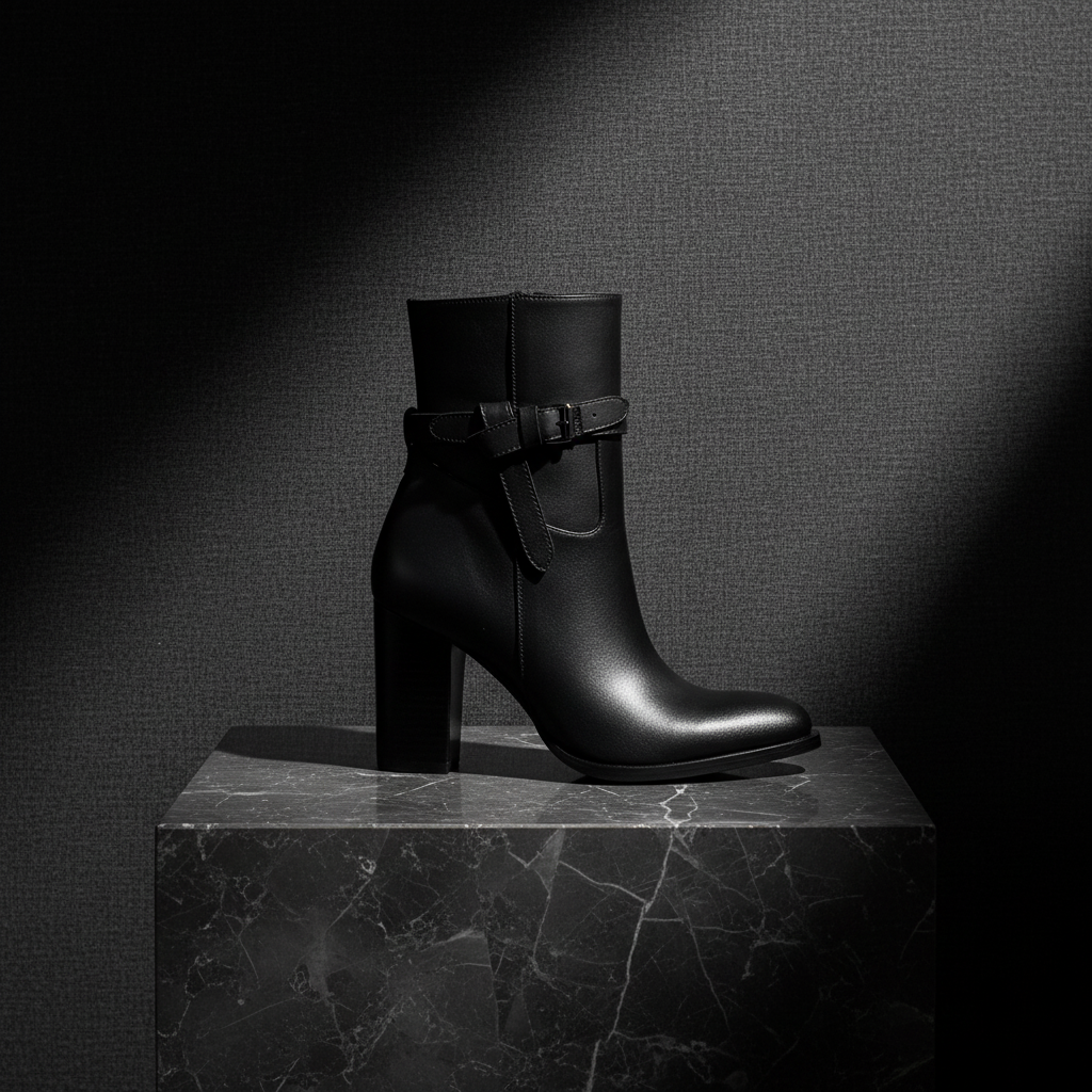 Botin Paloma Cuero Negro