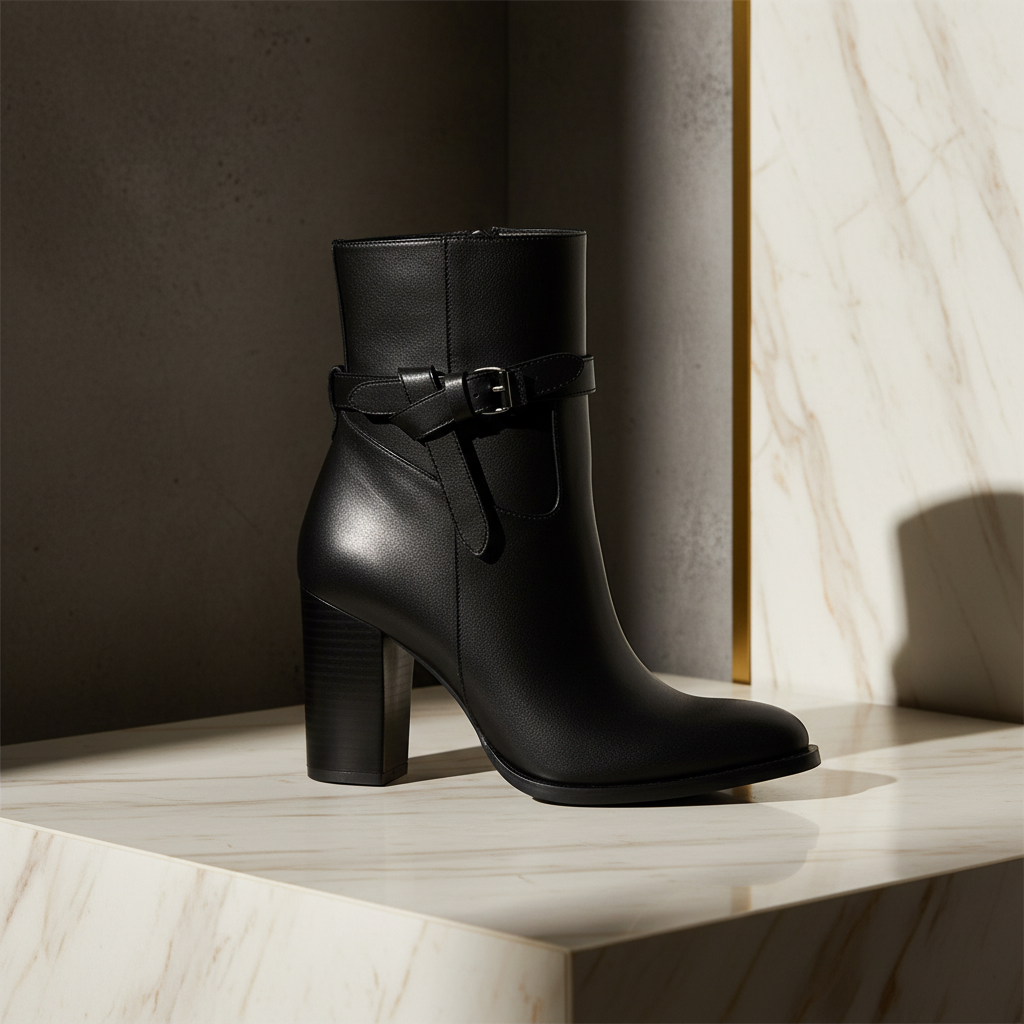 Botin Paloma Cuero Negro