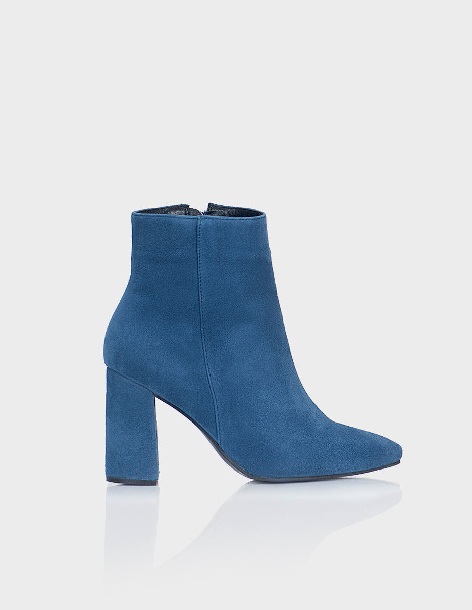 Botin Reyna Cuero Ante Azul