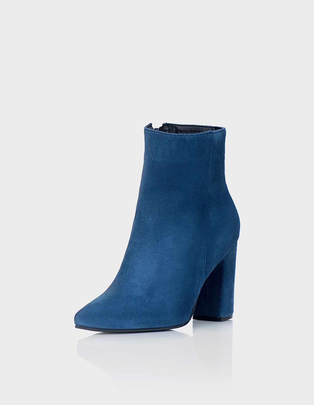 Botin Reyna Cuero Ante Azul